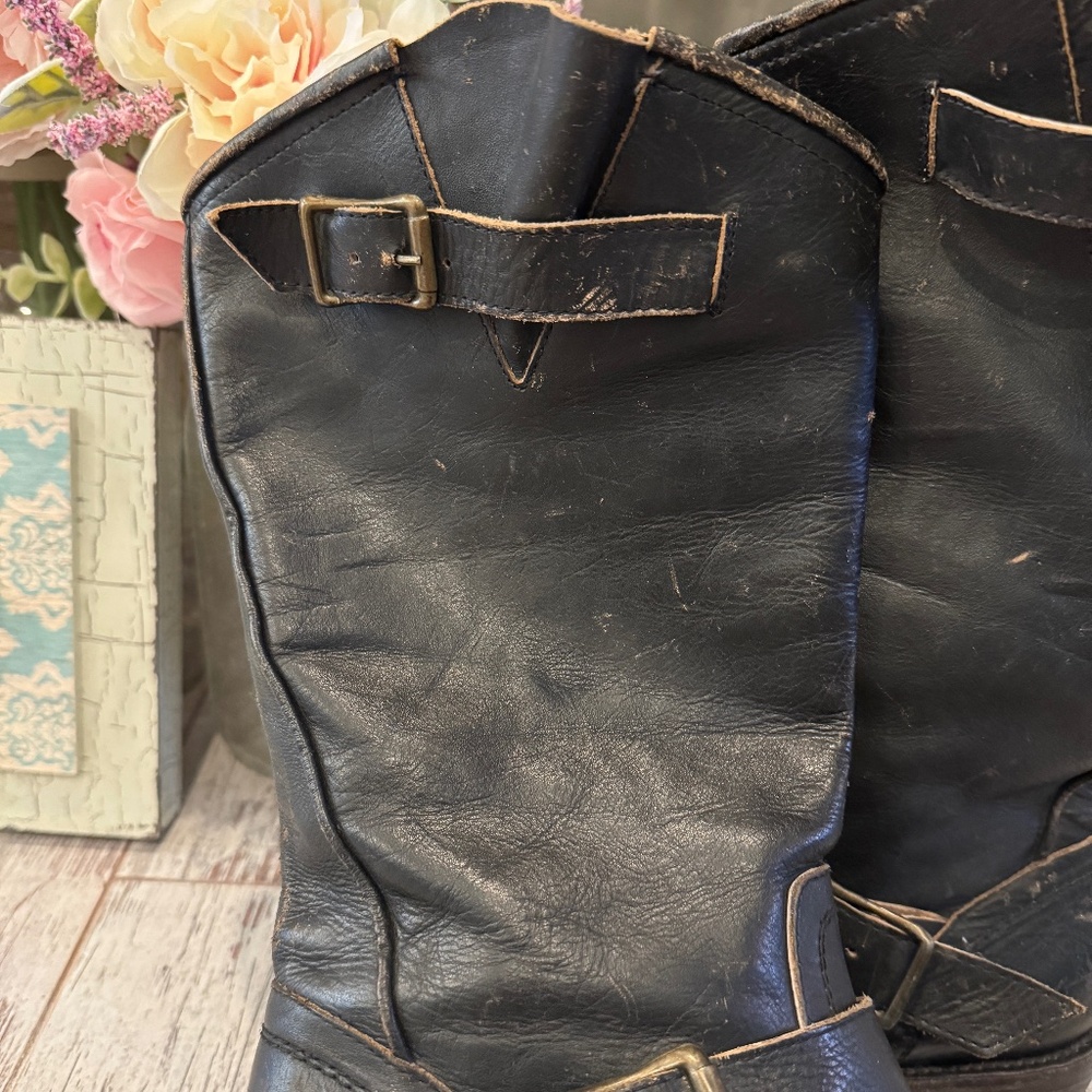 FREEBIRD CROSBY BOOTS | BLK DISTRESSED LEATHER | MOTO FESTIVAL | Free People | 9 - Picture 8 of 15